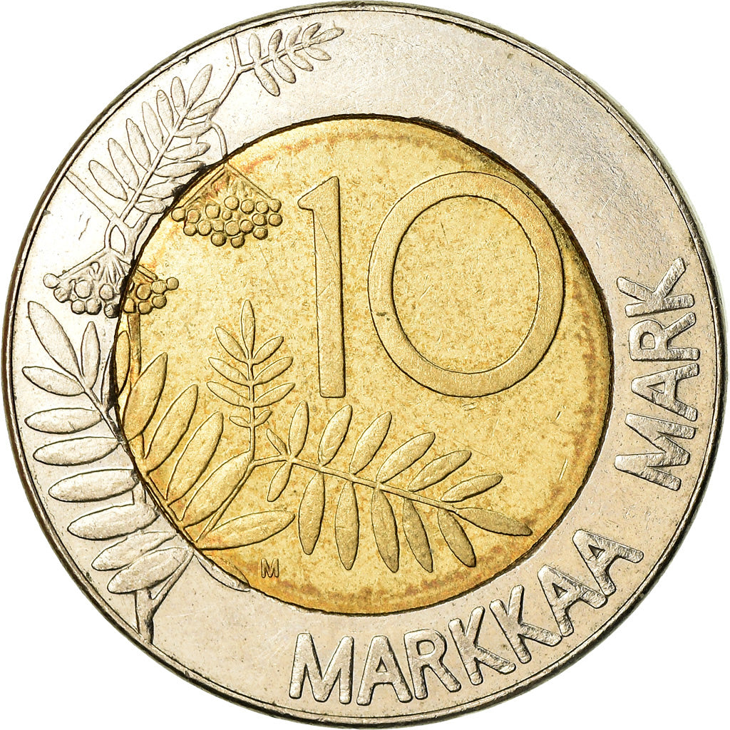 Coin, Finland, 10 Markkaa, 1994, AU(55-58), Bi-Metallic, KM:77