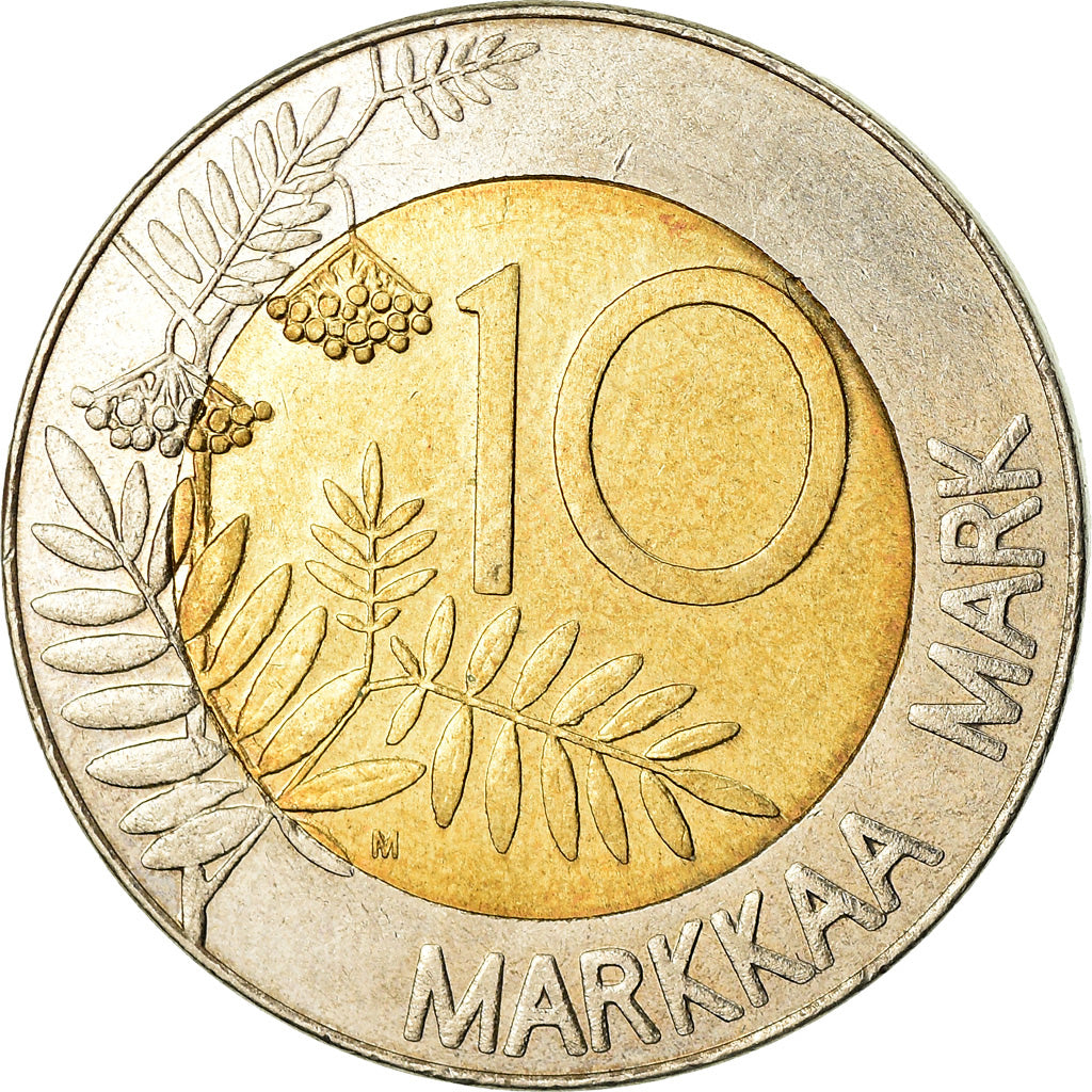 Coin, Finland, 10 Markkaa, 1995, AU(55-58), Bi-Metallic, KM:77