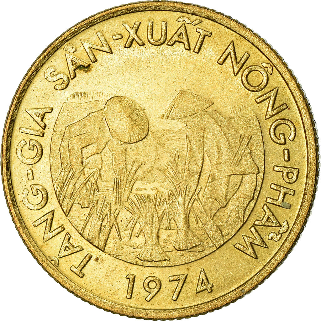 Moneta, Vietnam, STATE OF SOUTH VIET NAM, 10 Dông, 1974, SPL, Acciaio ricoperto