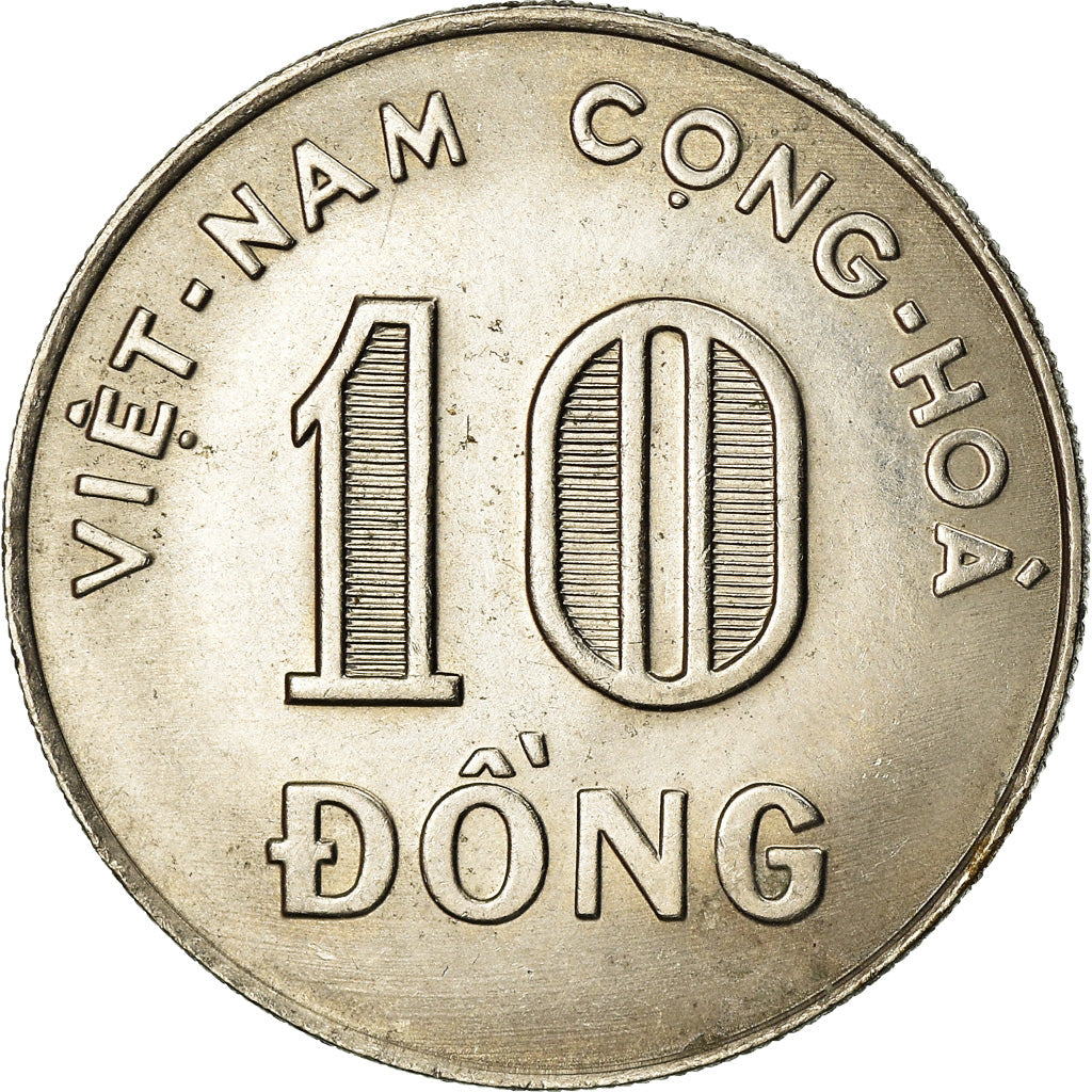 Coin, Vietnam, STATE OF SOUTH VIET NAM, 10 Dông, 1970, AU(55-58), Nickel Clad