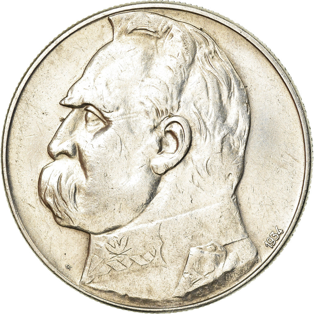 Coin, Poland, 10 Zlotych, 1936, Warsaw, AU(55-58), Silver, KM:29