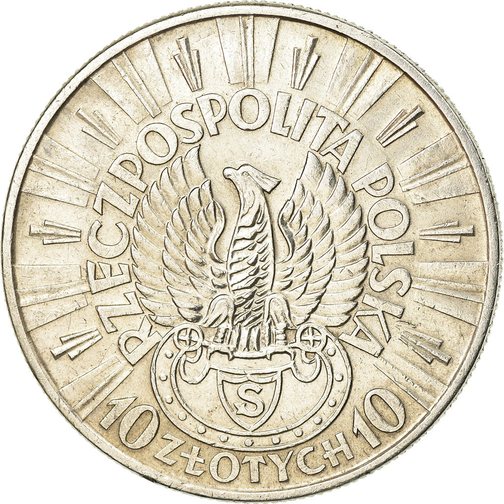 Coin, Poland, 10 Zlotych, 1936, Warsaw, AU(55-58), Silver, KM:29