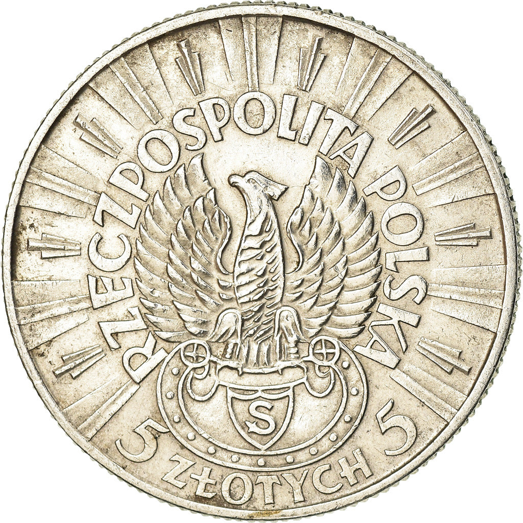 Coin, Poland, 5 Zlotych, 1934, Warsaw, AU(50-53), Silver, KM:25