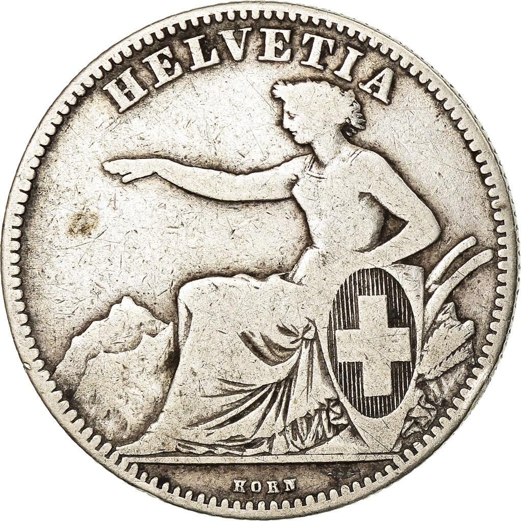 Monnaie, Suisse, 2 Francs, 1860, Bern, TB, Argent, KM:10a