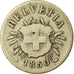 Moeda, Suíça, 5 Rappen, 1850, Strasbourg, VF(20-25), Lingote, KM:5