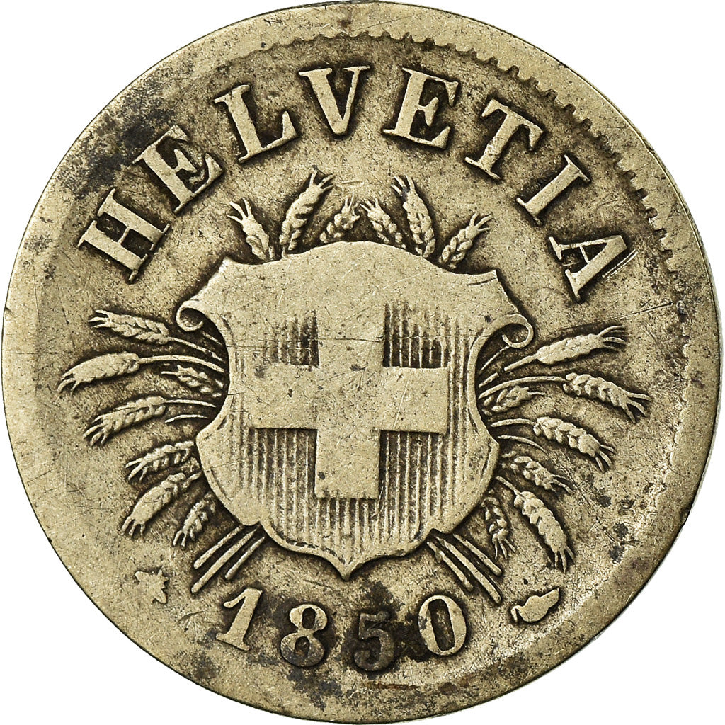 Monnaie, Suisse, 5 Rappen, 1850, Strasbourg, TB+, Billon, KM:5