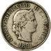 Moneta, Svizzera, 5 Rappen, 1891, Bern, MB, Rame-nichel, KM:26