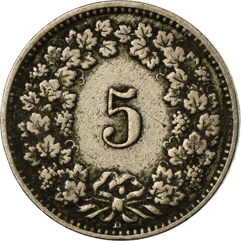 Moneta, Svizzera, 5 Rappen, 1891, Bern, MB, Rame-nichel, KM:26