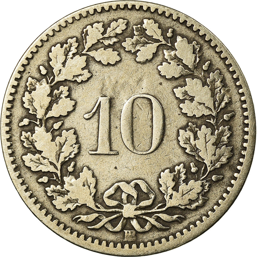 Coin, Switzerland, 10 Rappen, 1850, Strasbourg, F(12-15), Billon, KM:6