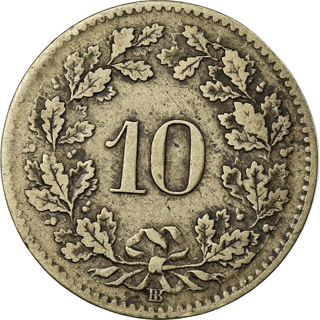 Coin, Switzerland, 10 Rappen, 1850, Strasbourg, VF(30-35), Billon, KM:6