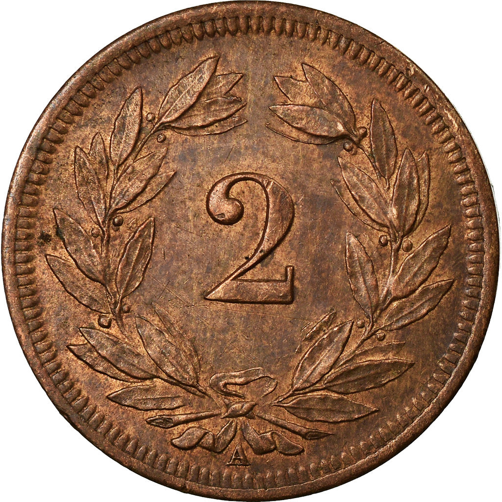 Moneta, Svizzera, 2 Rappen, 1850, SPL, Bronzo, KM:4.1