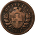 Coin, Switzerland, 2 Rappen, 1851, Paris, VF(20-25), Bronze, KM:4.1
