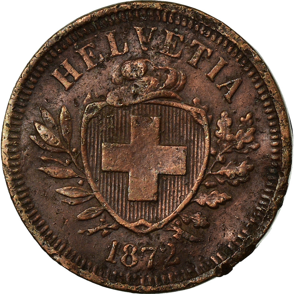 Monnaie, Suisse, Rappen, 1872, Bern, TB, Bronze, KM:3.1