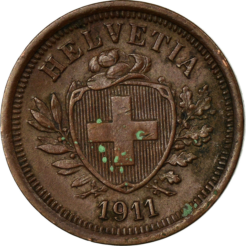 Münze, Schweiz, Rappen, 1911, Bern, SS+, Bronze, KM:3.2