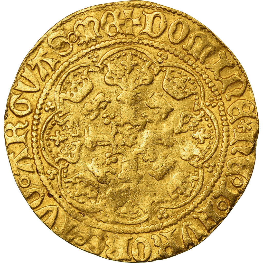 Monnaie, Grande-Bretagne, Henry VI, Half Noble, Londres, TTB, Or, Spink:1806