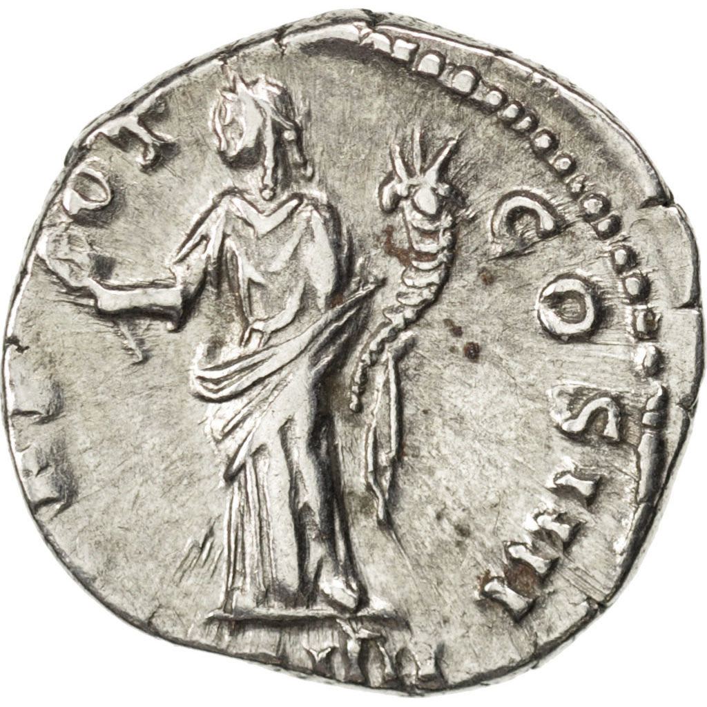 Moneta, Antoninus Pius, Denarius, BB+, Argento, Cohen:490