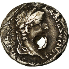 Coin, Tiberius, Denarius, Lyon - Lugdunum, Holed, F(12-15), Silver, RIC:30