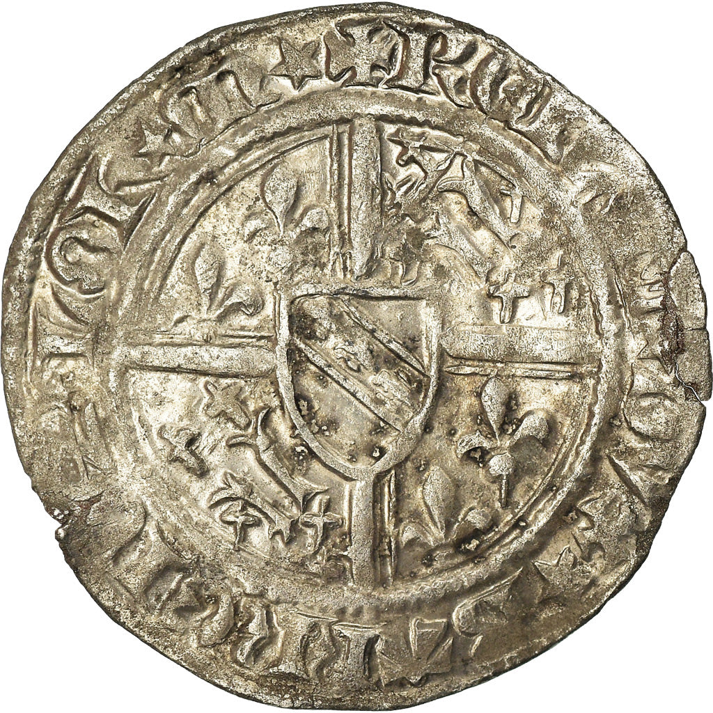 Monnaie, France, LORRAINE, René Ier d'Anjou, Demi-gros, Nancy, TTB, Argent