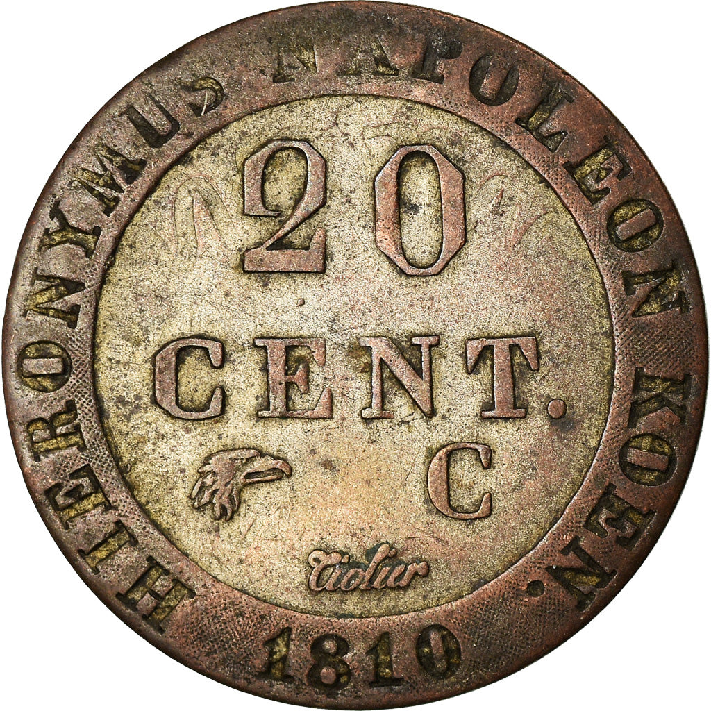 Coin, German States, WESTPHALIA, Jerome, 20 Centimes, 1810, Cassel, EF(40-45)