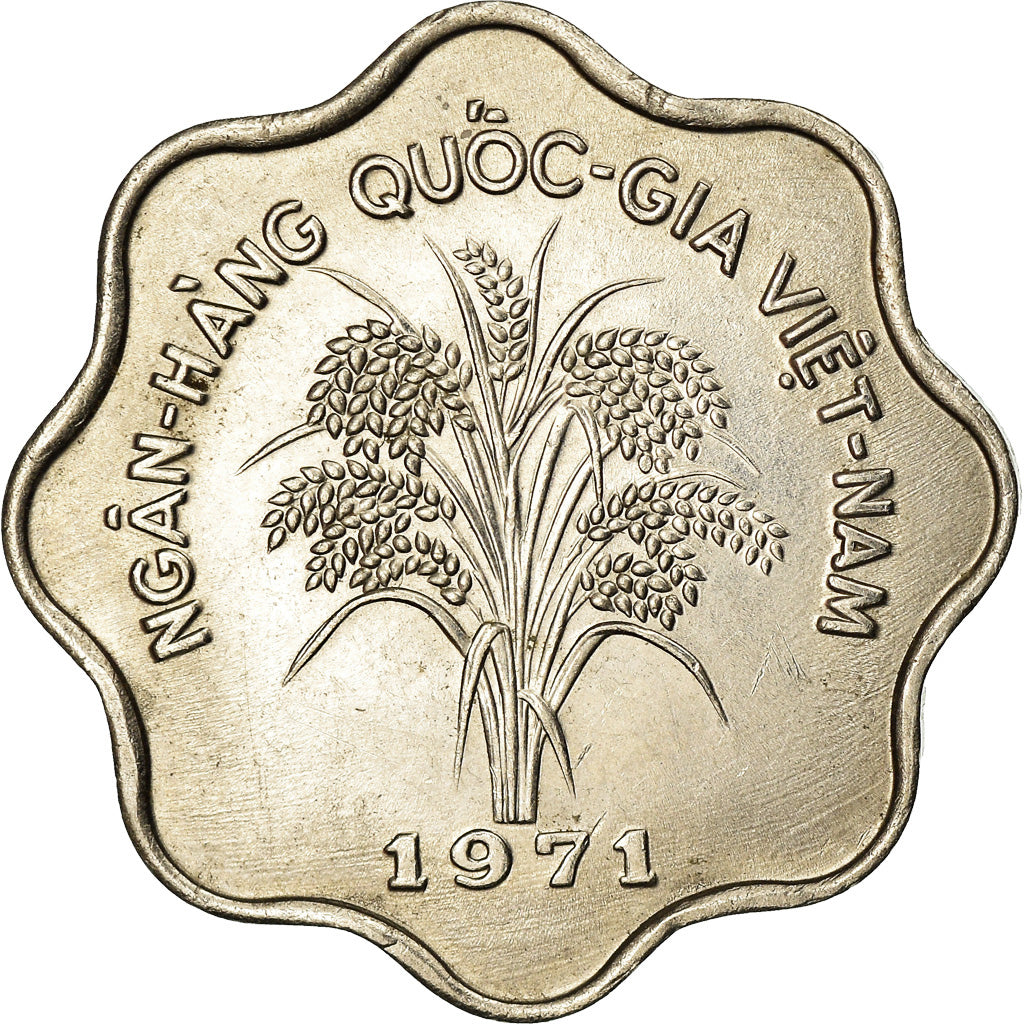 Vietnam, STATE OF SOUTH VIET NAM, 5 Dông, 1971, VZ, Nickel Clad Steel, KM:9a