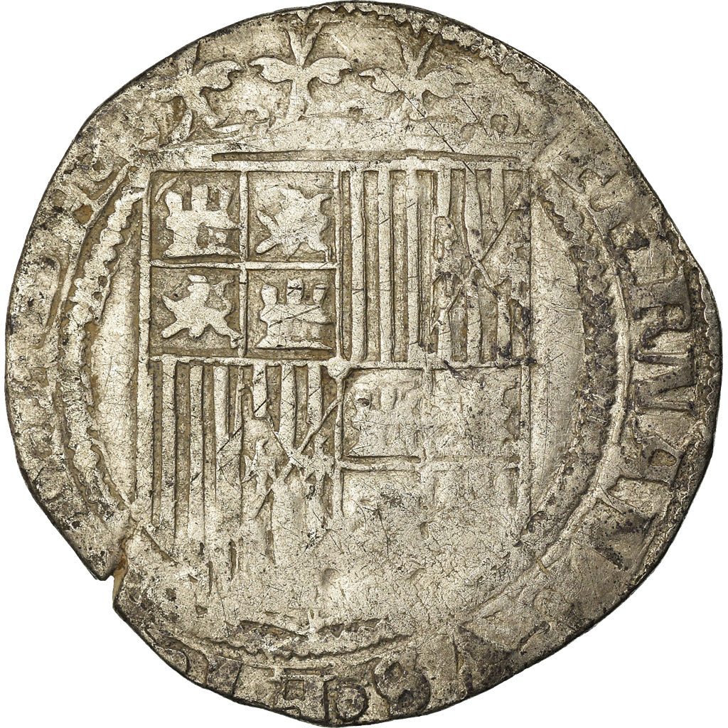 Coin, Spain, Ferdinand & Isabella, Real, Seville, EF(40-45), Silver