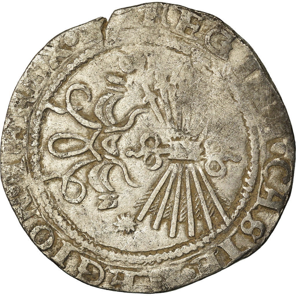 Coin, Spain, Ferdinand & Isabella, Real, Seville, EF(40-45), Silver