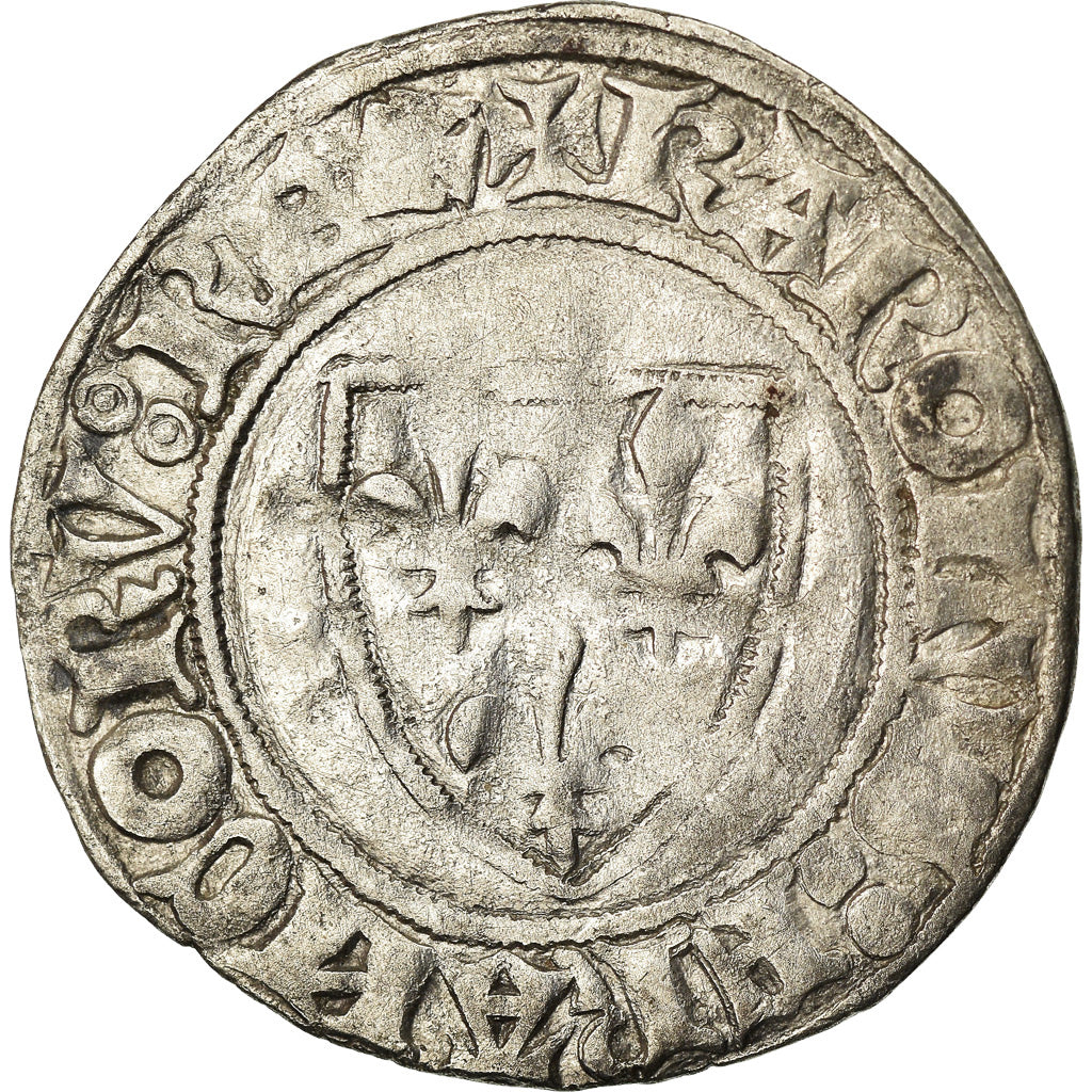 Coin, France, Charles VI, Blanc Guénar, Uncertain Mint, Variety, EF(40-45)
