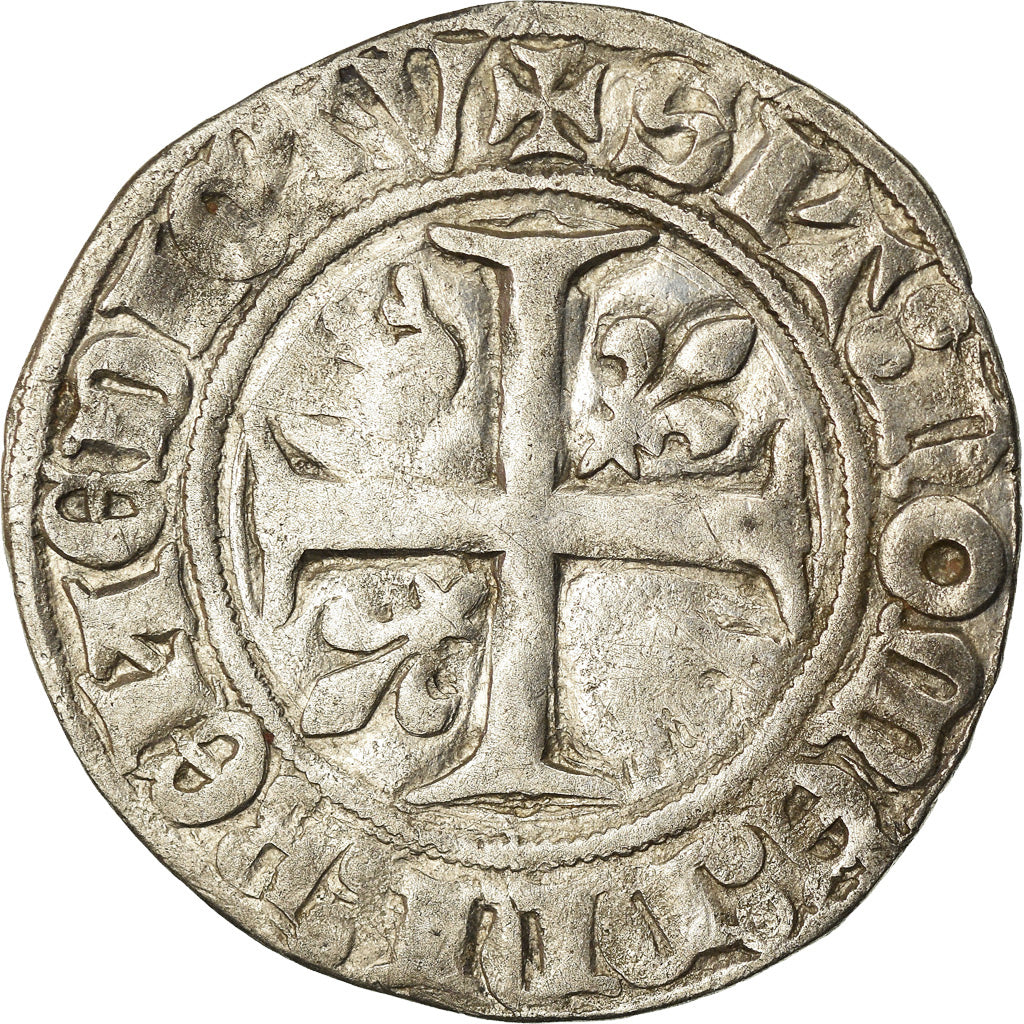 Coin, France, Charles VI, Blanc Guénar, Uncertain Mint, Variety, EF(40-45)
