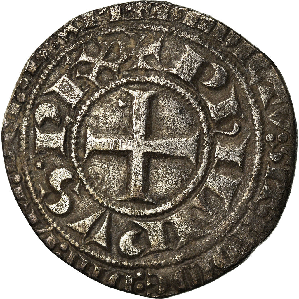 Monnaie, France, Philippe III, Gros Tournois, TB+, Argent, Duplessy:202