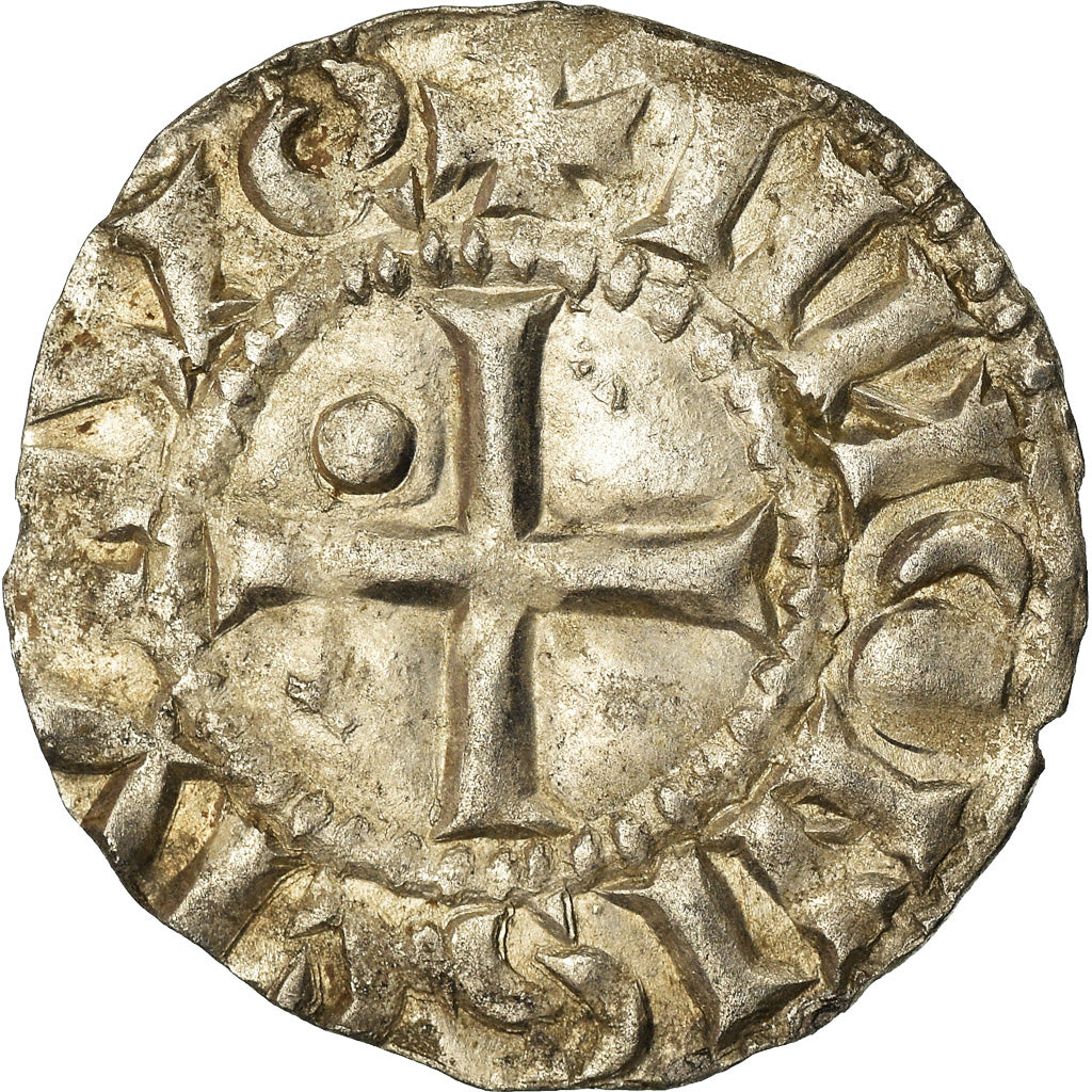 Moneta, Francia, Louis IV d'Outremer, Denarius, 970-980, Langres, SPL-, Argento