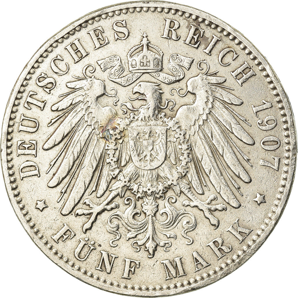 Monnaie, Etats allemands, HAMBURG, 5 Mark, 1907, Hamburg, TTB, Argent, KM:610