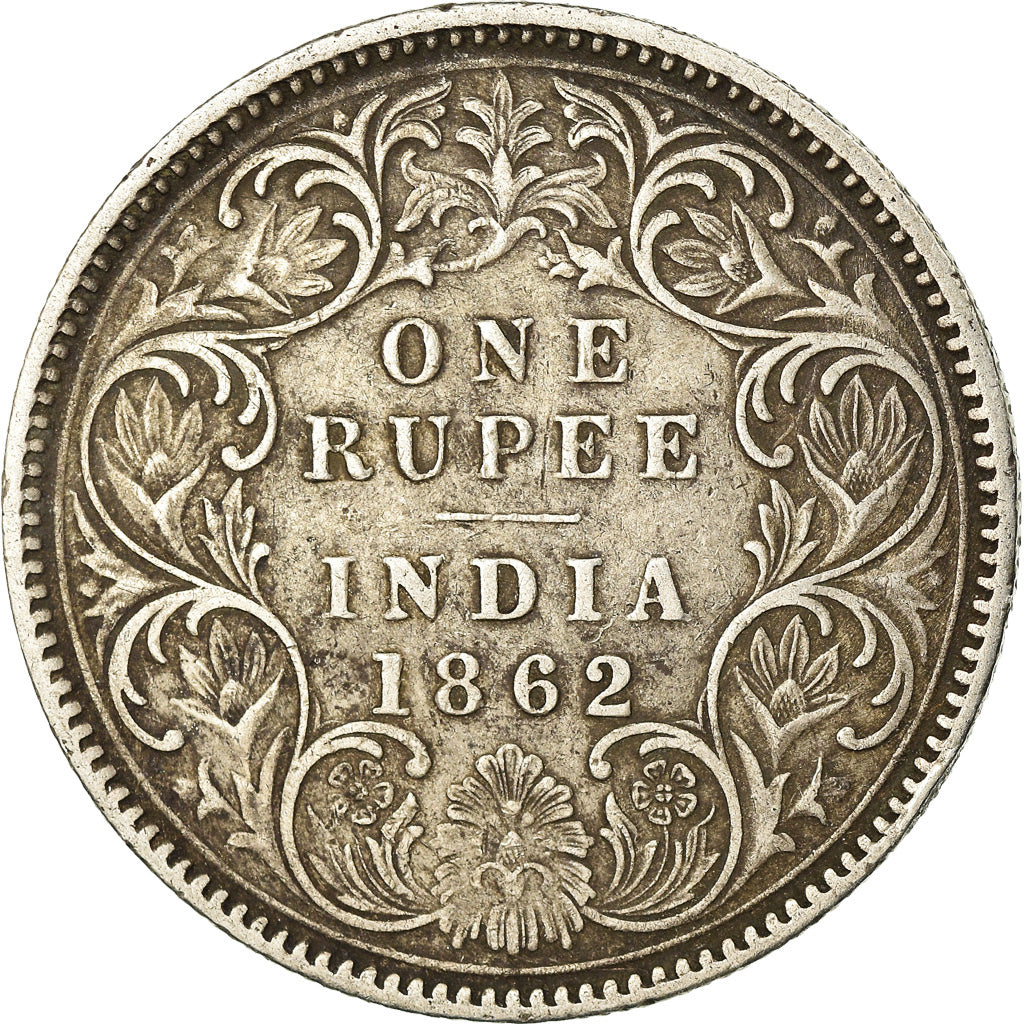 Monnaie, INDIA-BRITISH, Victoria, Rupee, 1862, Bombay, TTB, Argent, KM:473.1