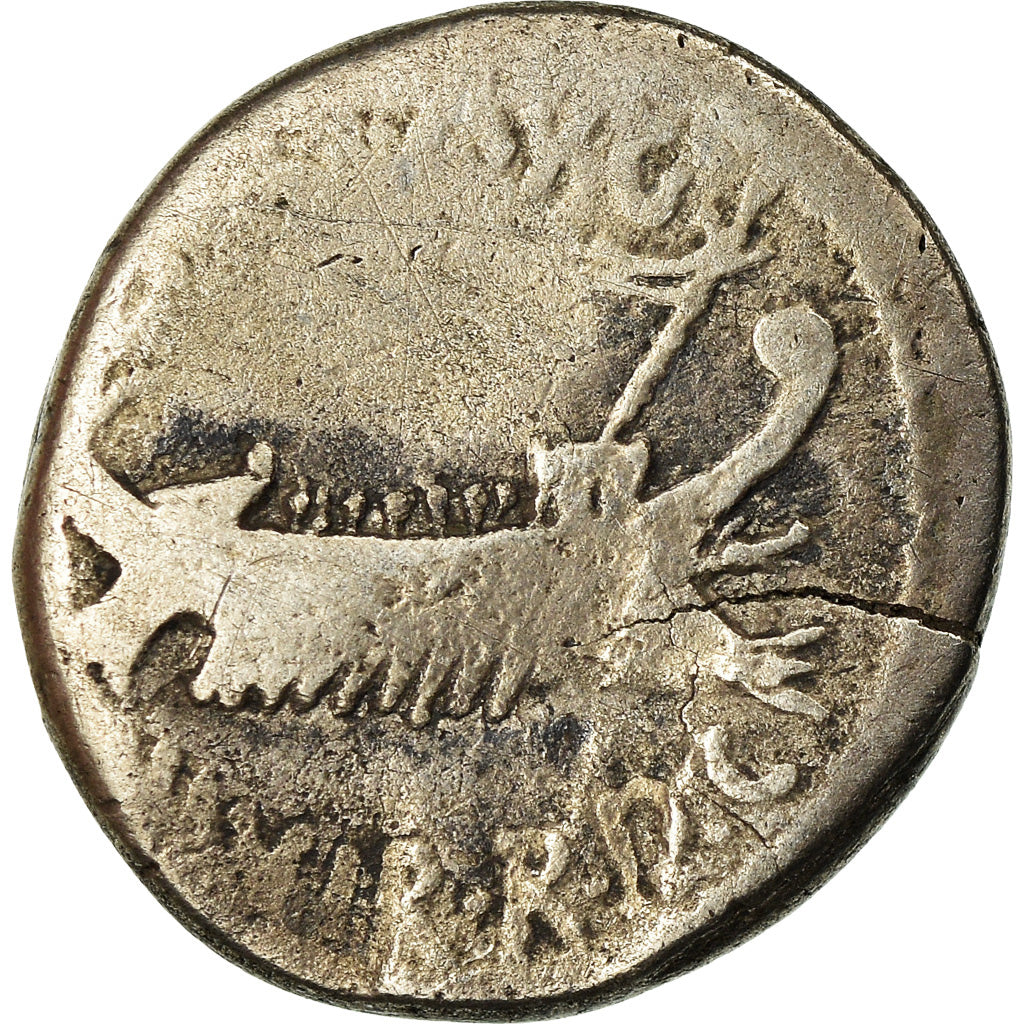 Moneda, Marcus Antonius, Denarius, Traveling Mint, BC+, Plata, Crawford:544/26