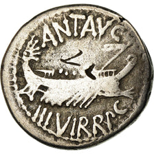 Munten, Marcus Antonius, Denarius, Traveling Mint, FR+, Zilver, Crawford:544/19