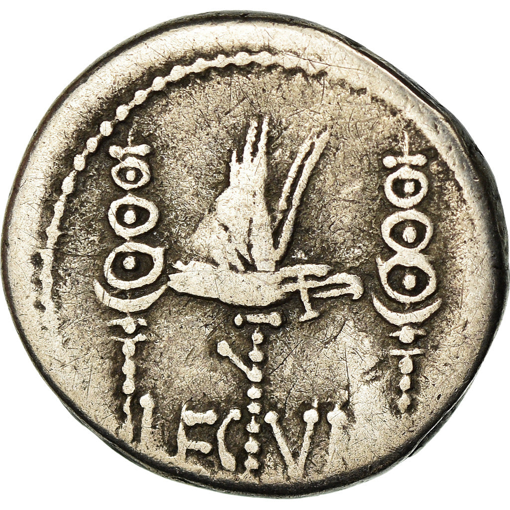 Munten, Marcus Antonius, Denarius, Traveling Mint, FR+, Zilver, Crawford:544/19