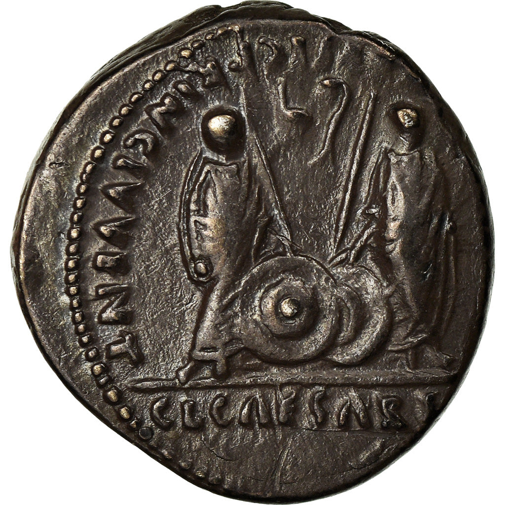 Coin, Augustus, Denarius, Lyon - Lugdunum, AU(50-53), Silver, RIC:207
