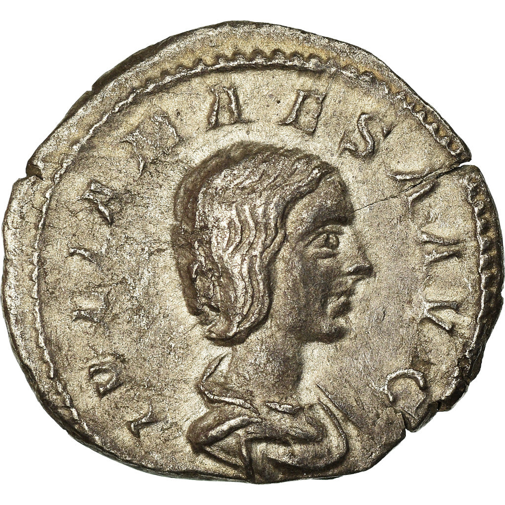 Coin, Julia Maesa, Denarius, 219, Roma, AU(50-53), Silver, RIC:249