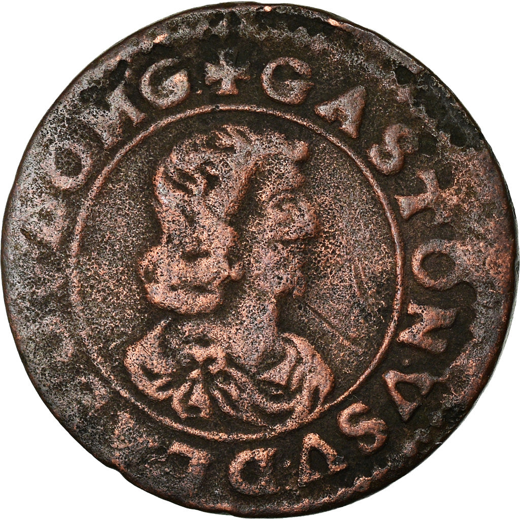 Coin, France, Gaston d'Orléans, Double Tournois, 1641, Trévoux, VF(30-35)