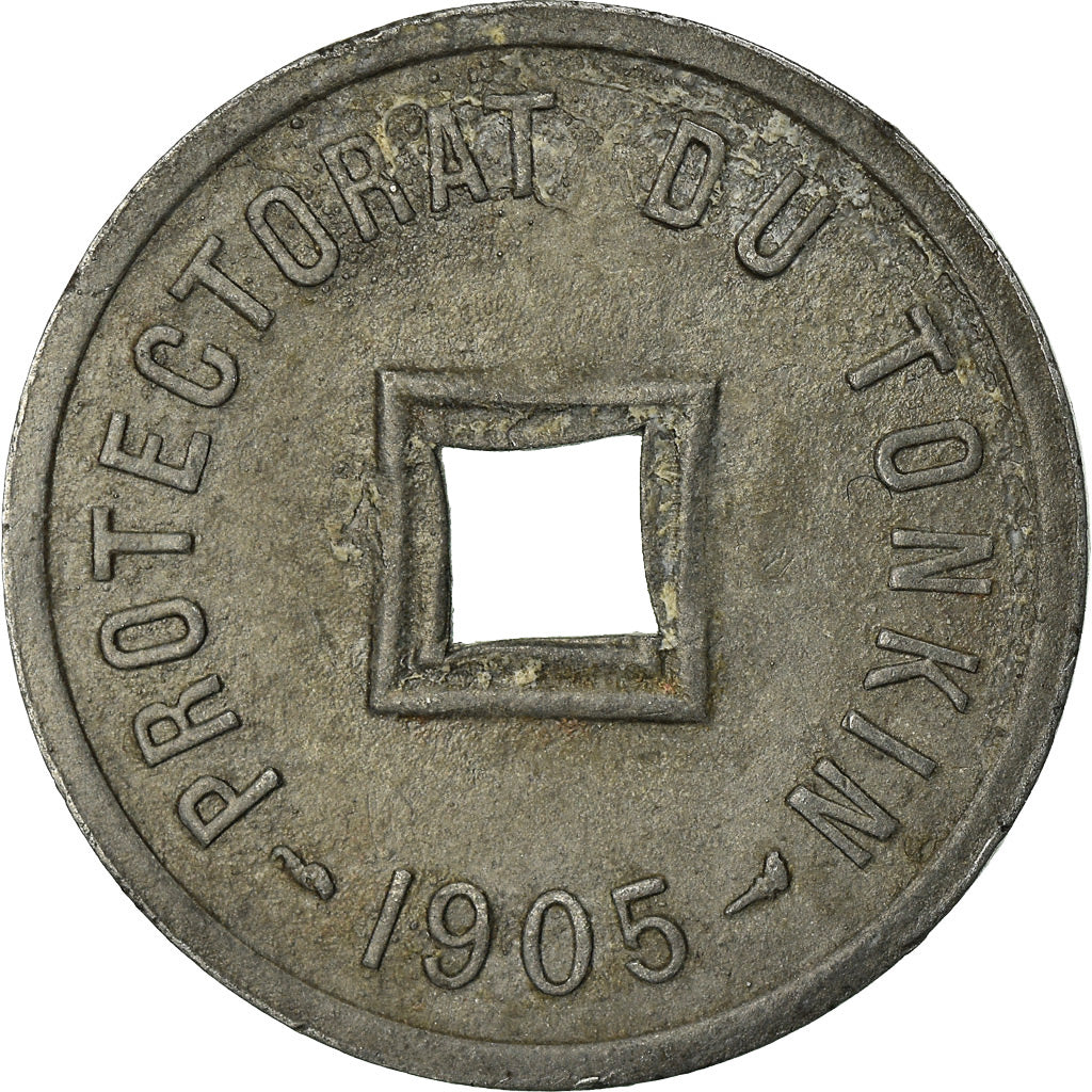 Coin, Tonkin, 1/600 Piastre, 1905, EF(40-45), Zinc, KM:1, Lecompte:3
