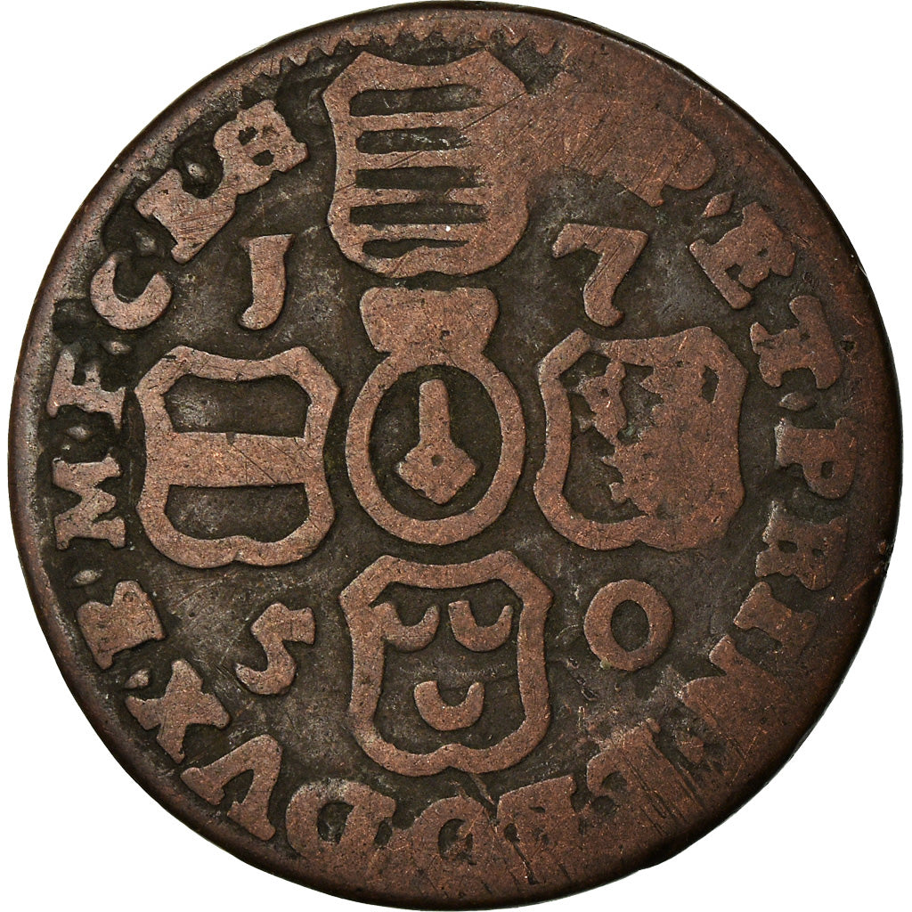 Coin, LIEGE, John Theodore, Liard, 1750, Liege, VF(20-25), Copper, KM:155