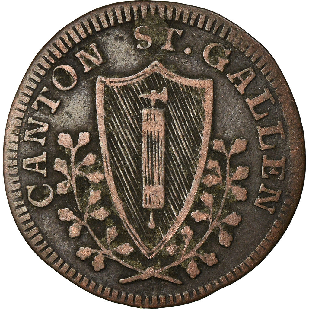 Coin, SWISS CANTONS, SAINT GALL, 1/2 Batzen, 1812, VF(20-25), Billon, KM:103