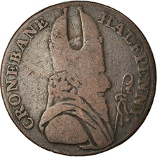 Coin, Ireland, Wicklow, Halfpenny Token, 1789, Cronebane, VF(20-25), Copper