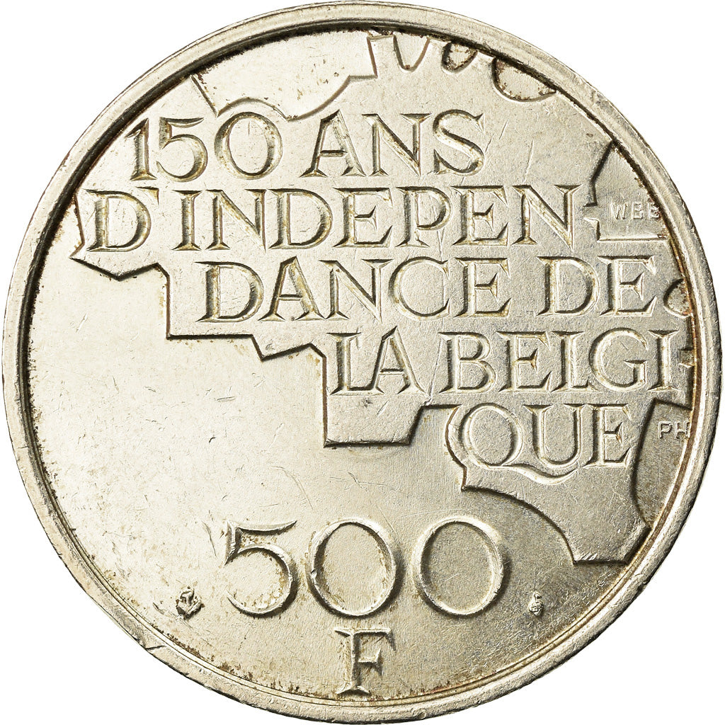 Coin, Belgium, 500 Francs, 500 Frank, 1980, Brussels, AU(50-53), Silver, KM:162a