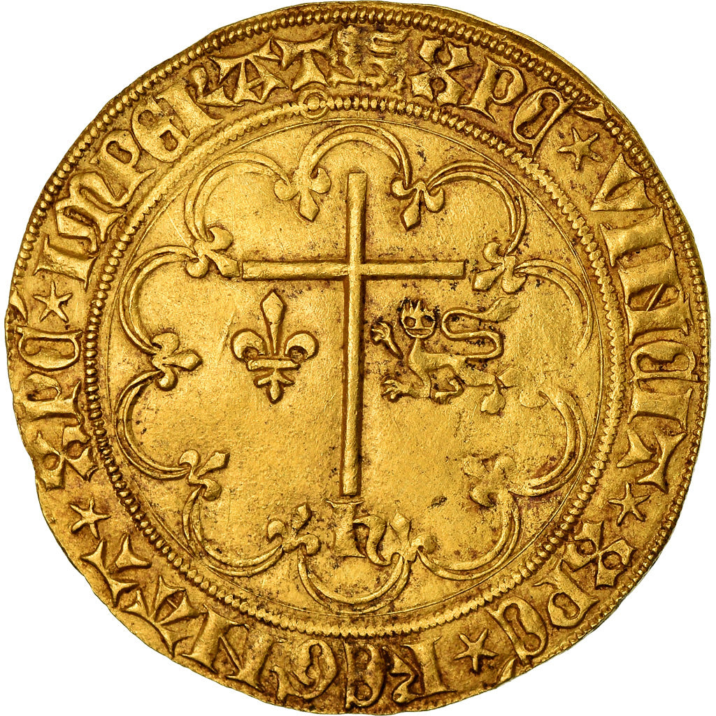 Coin, France, Henri VI de Lancastre, Salut d'or, Rouen, AU(50-53), Gold
