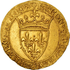 Moeda, França, Charles VI, Ecu d'or, Rouen, AU(50-53), Dourado, Duplessy:369B