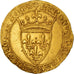 Moeda, França, Charles VI, Ecu d'or, Rouen, AU(50-53), Dourado, Duplessy:369B