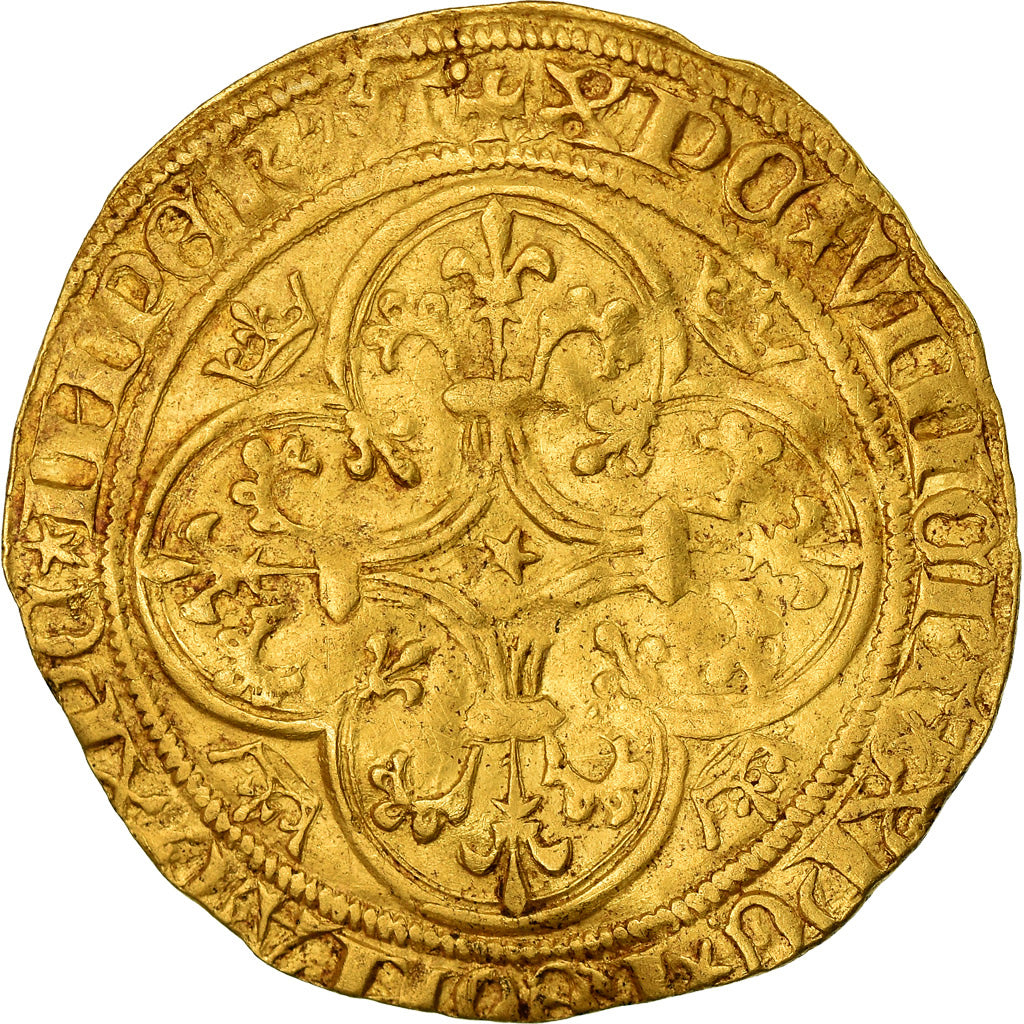 Monnaie, France, Charles VI, Ecu d'or, Atelier incertain, TTB, Or, Duplessy:369