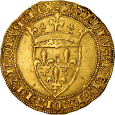 Moneda, Francia, Charles VI, Ecu d'or, Uncertain Mint, MBC+, Oro, Duplessy:369
