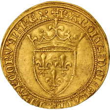 Monnaie, France, Charles VI, Ecu d'or, Atelier incertain, TTB+, Or, Duplessy:369