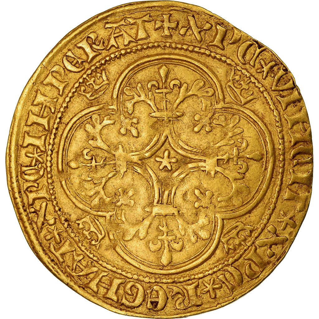 Monnaie, France, Charles VI, Ecu d'or, Atelier incertain, TTB+, Or, Duplessy:369